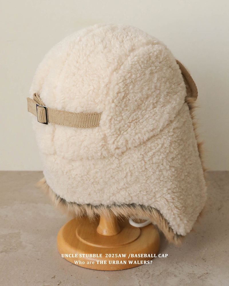 Thickened Lamb Fleece Ear Protection Flying Hat Unisex