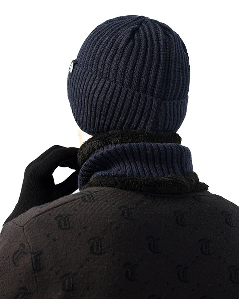 Thickened Knit Hat Scarf Set