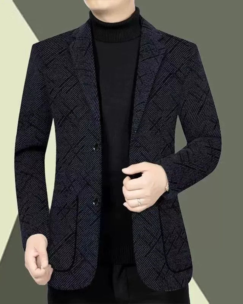 Big & Tall Men's Autumn And Winter Business Padded Suit Jacket L-4XL