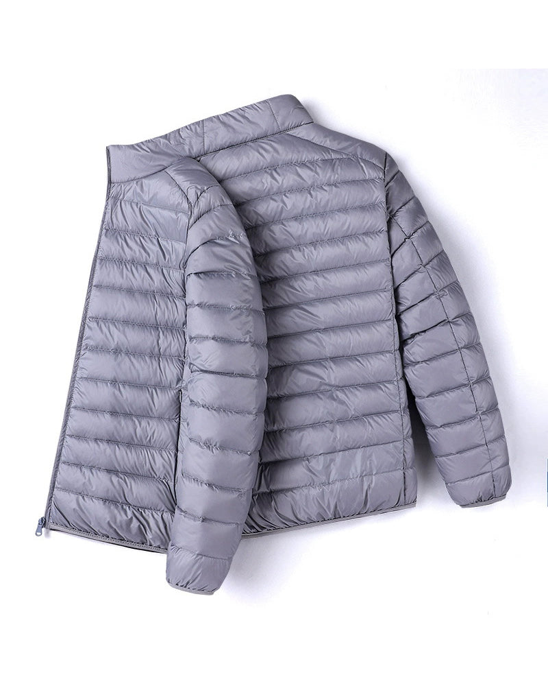 Big & Tall Men's Solid Color Vertical Collar Light Down Cotton-padded Jacket M-6XL