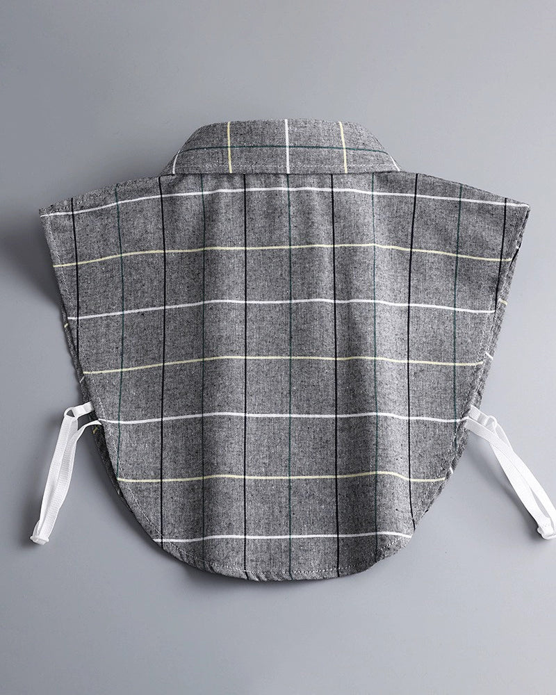 Autumn And Winter Cotton Plaid Fake Collar Decorative Collar