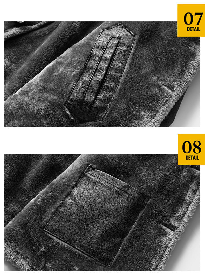 Big & Tall Men's Thickened Large Laps Suit Motorcycle Jacket S-4XL