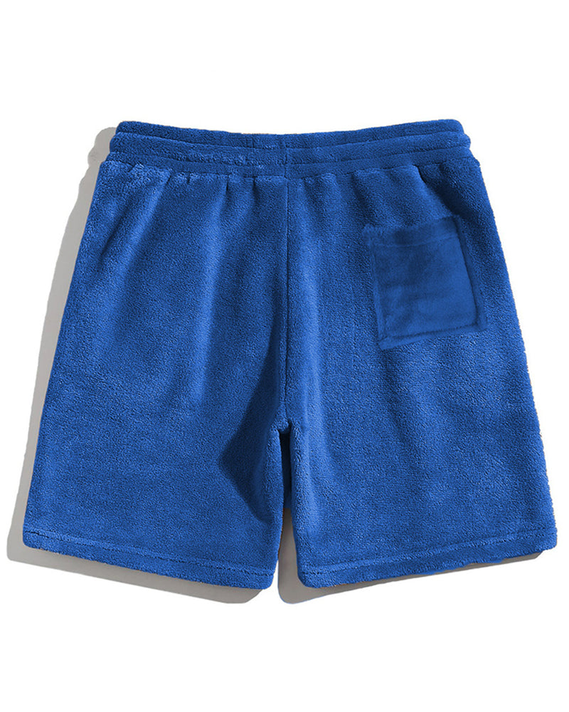 Big & Tall Men's Coral Fleece Hooded Sweater Shorts Set S-2XL