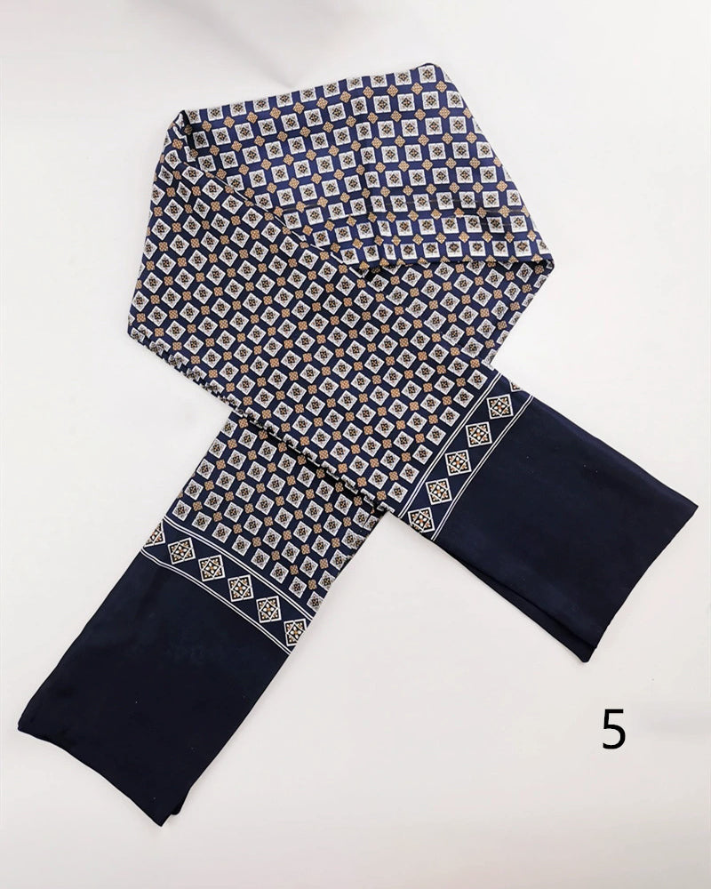 Men's Business British Silk Scarf Washed Velvet Long Scarf Suit Scarf
