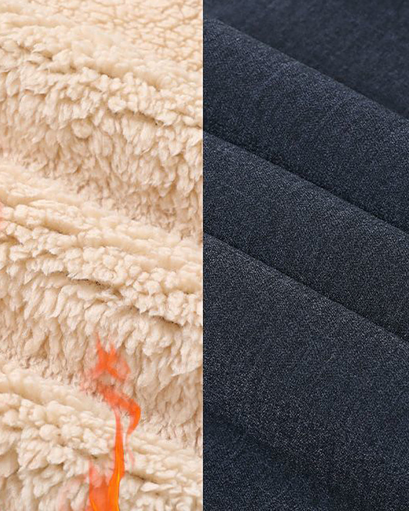 Big & Tall Men's Lambskin Elastic Waist Padded Warm Pants XL-6XL