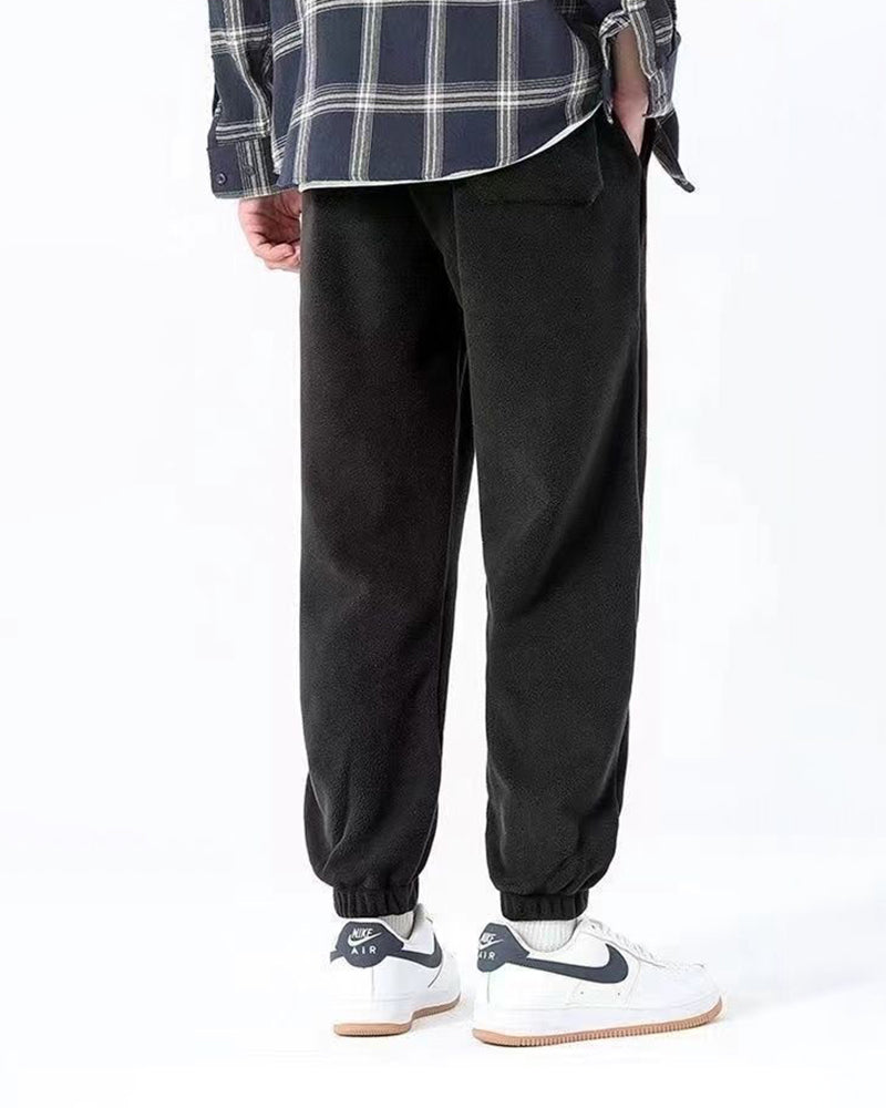 Big & Tall Men's Padded Double-sided Polar Fleece Solid Color Toe Sports Pants M-5XL