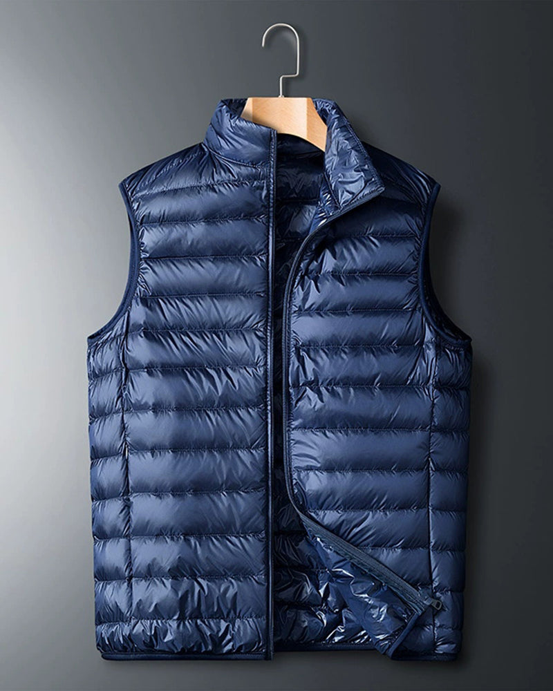 Big & Tall Men's Solid Color Light Collar Vest Down Jacket M-4XL