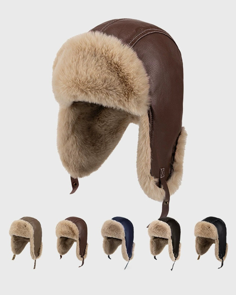 PU Thick Warm Ear Protection Cap