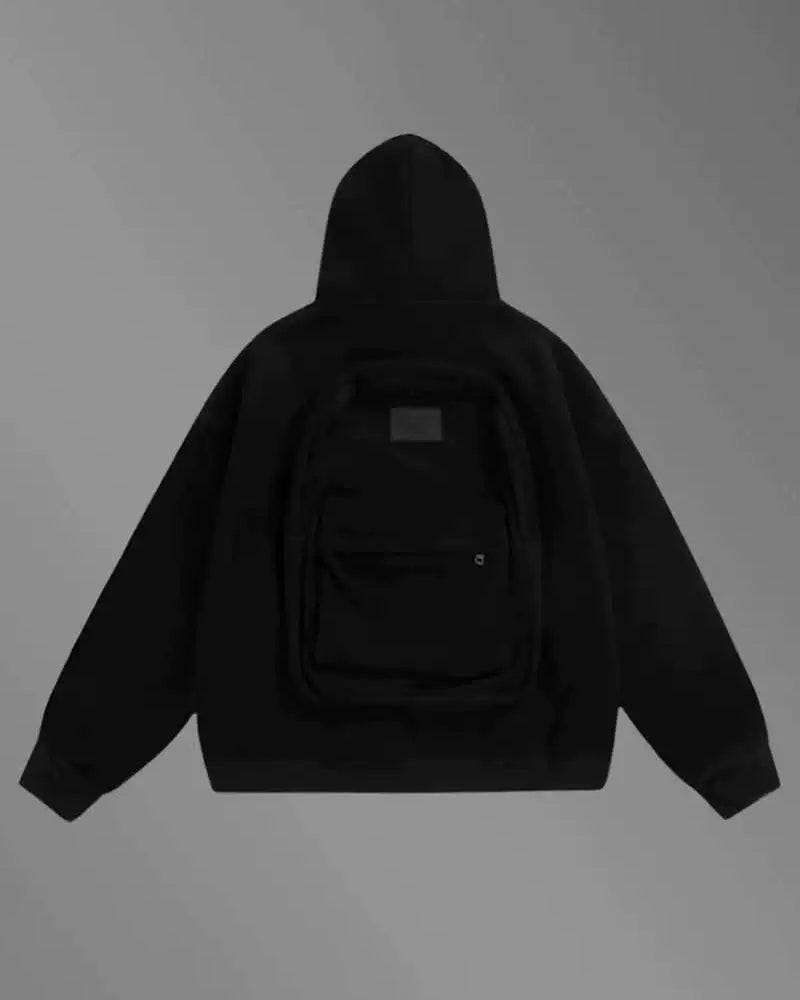 Big & Tall Men's Design Three-dimensional Schoolbag Sports Hooded Sweater M-3XL