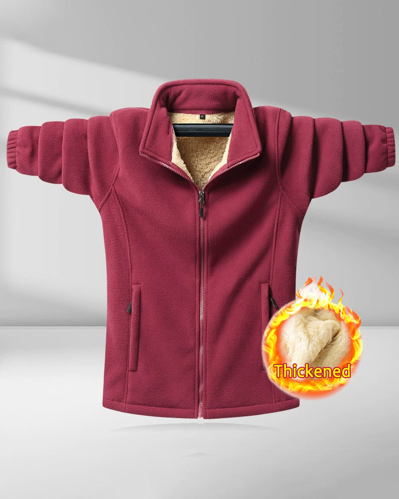 Big & Tall Men's Fleece Solid Color Zip Jacket Coat M-8XL