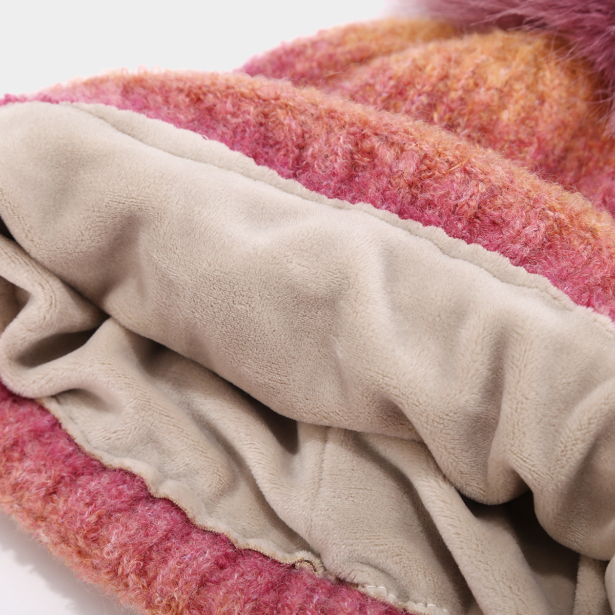 Tie-dyed Wool Hat Scarf Gloves Knitted Suit