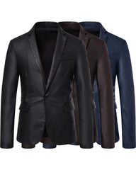 Big & Tall Men's Casual Slim Leather Jacket M-5XL