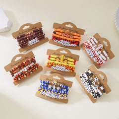 Sports Series Hand Creative All-match Football Softball Beaded Bracelet Set