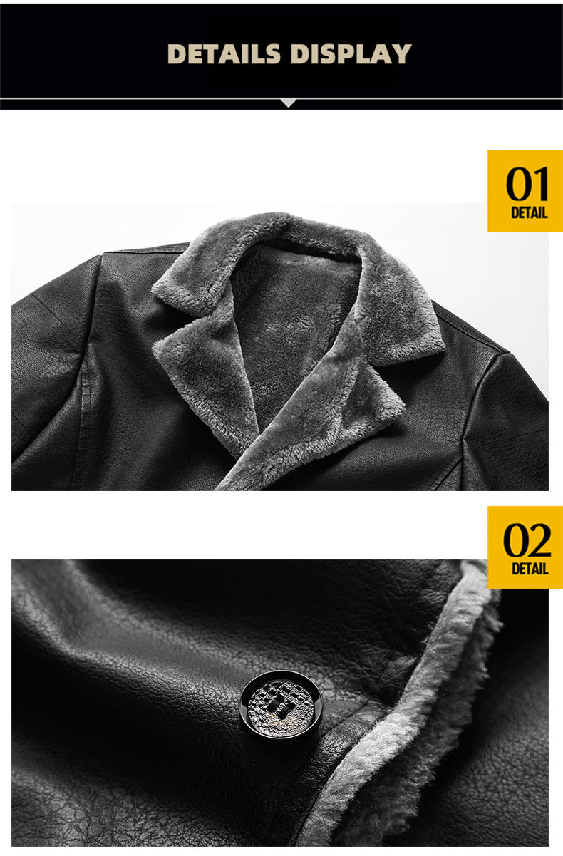 Big & Tall Men's Thickened Large Laps Suit Motorcycle Jacket S-4XL