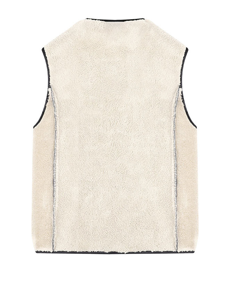 Big & Tall Men's Warm Padded Double-sided Lamb Velvet Vest L-6XL