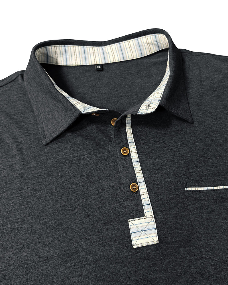 Big & Tall Men's Casual Pocket Button Lel POLO Short Sleeve T-Shirt S-3XL