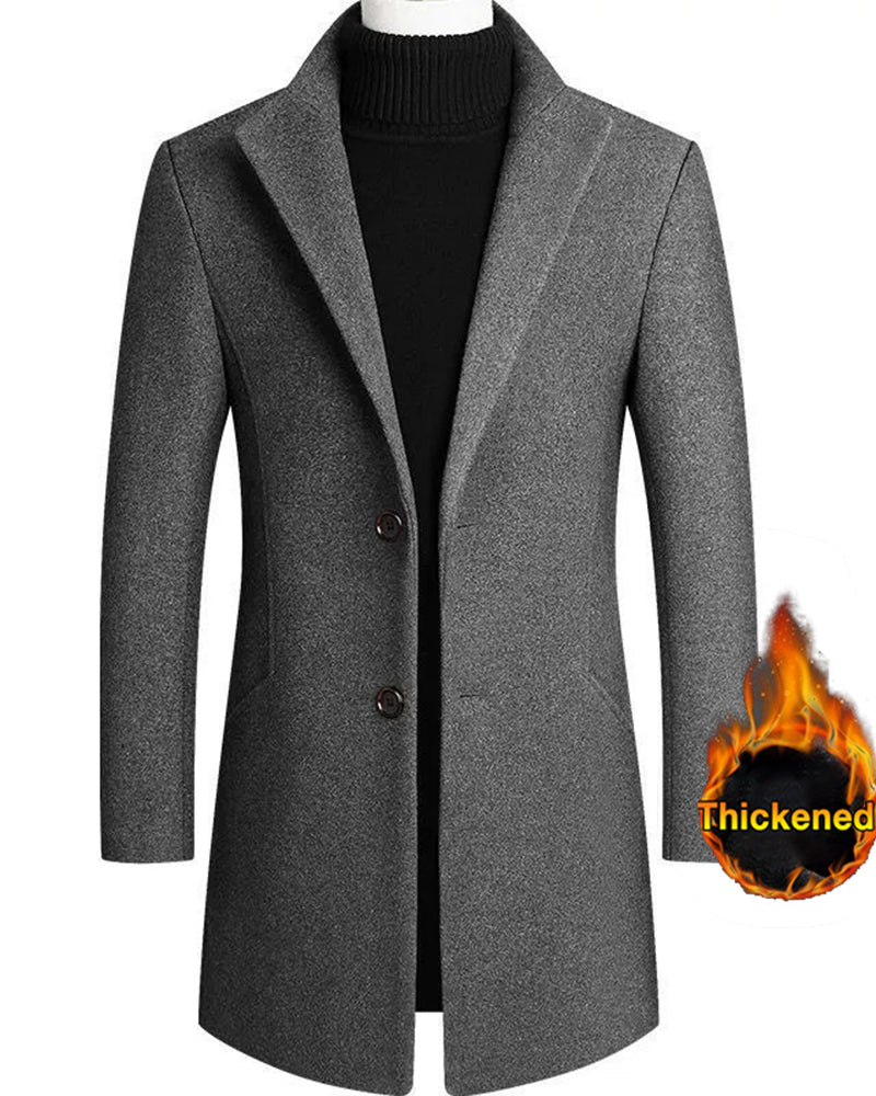 Autumn And Winter Woolen Coat Mid-length Cotton Thickened Coat M-4XL