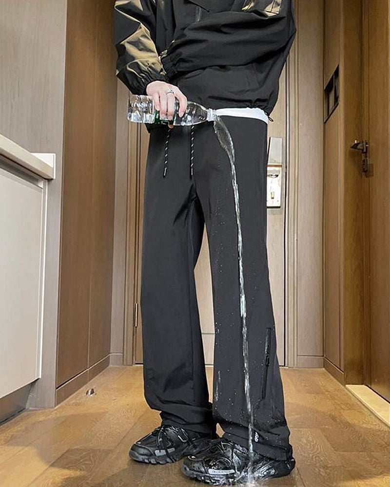 Big & Tall Men's Waterproof Charge Soft Shell Thickened Loose Straight Leg Pants M-5XL