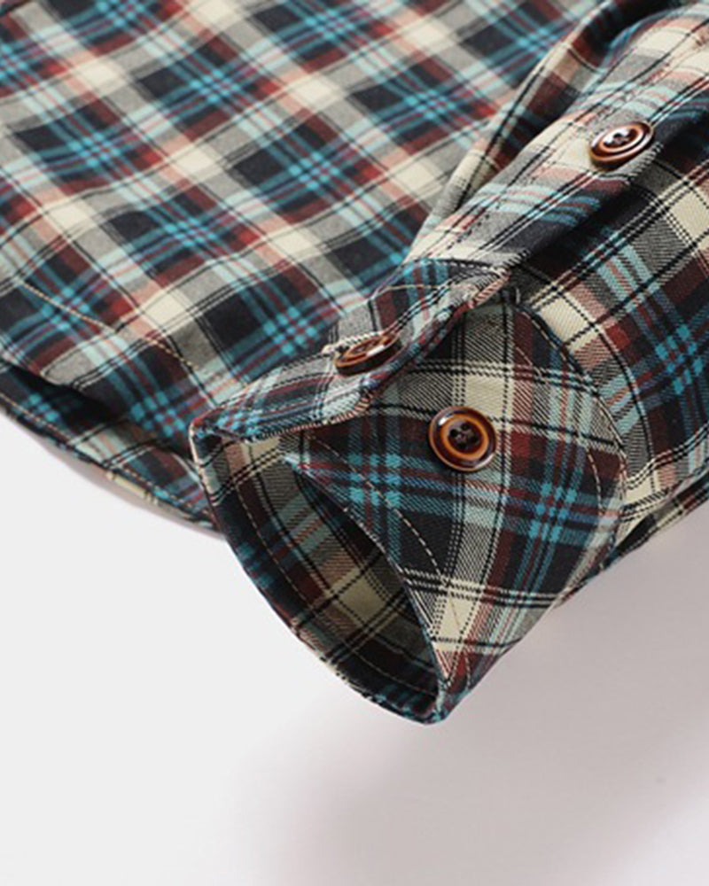 Big & Tall Men's Thickened Plaid Shirt Cotton Jacket M-4XL