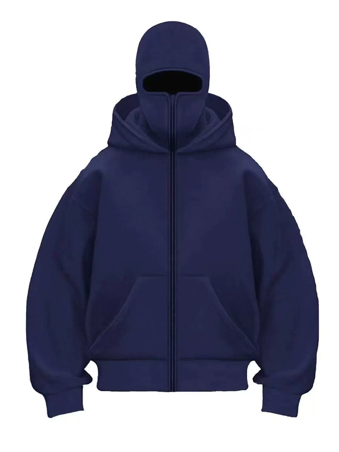 Big & Tall Men's Solid Color Fleece Zipped Double Hood  Zipper Hoodie Sweatshirt