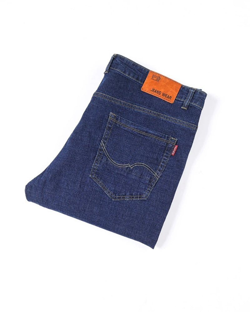 Big & Tall Men's Autumn And Winter Thick Loose Stretch Straight Jeans 28-50