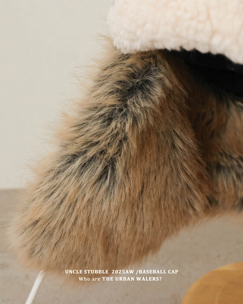 Thickened Lamb Fleece Ear Protection Flying Hat Unisex