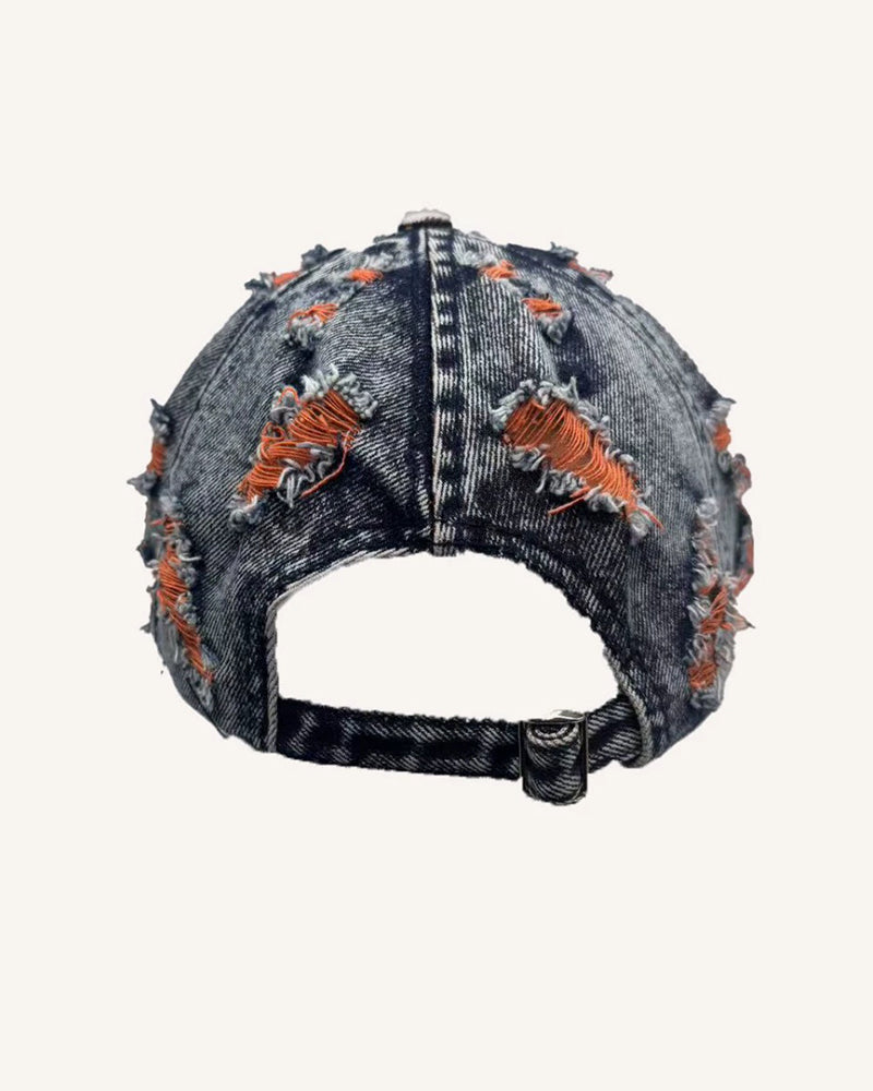 Personalized Washed Denim Hole Vintage Cap
