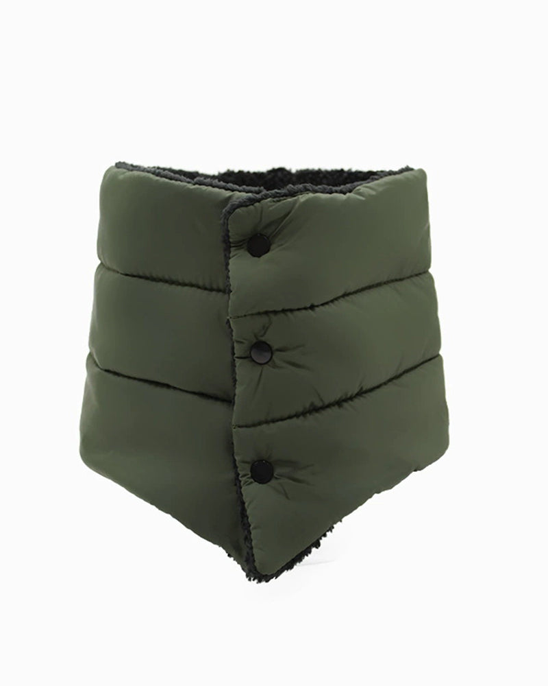 Autumn And Winter Outdoor Anti-splashing Water Plus Velvet Button Down Scarf