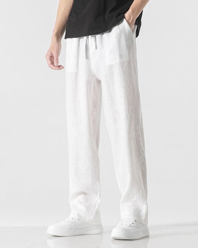 Big & Tall Men's Linen Ultra-thin Breathable Trousers M-5XL