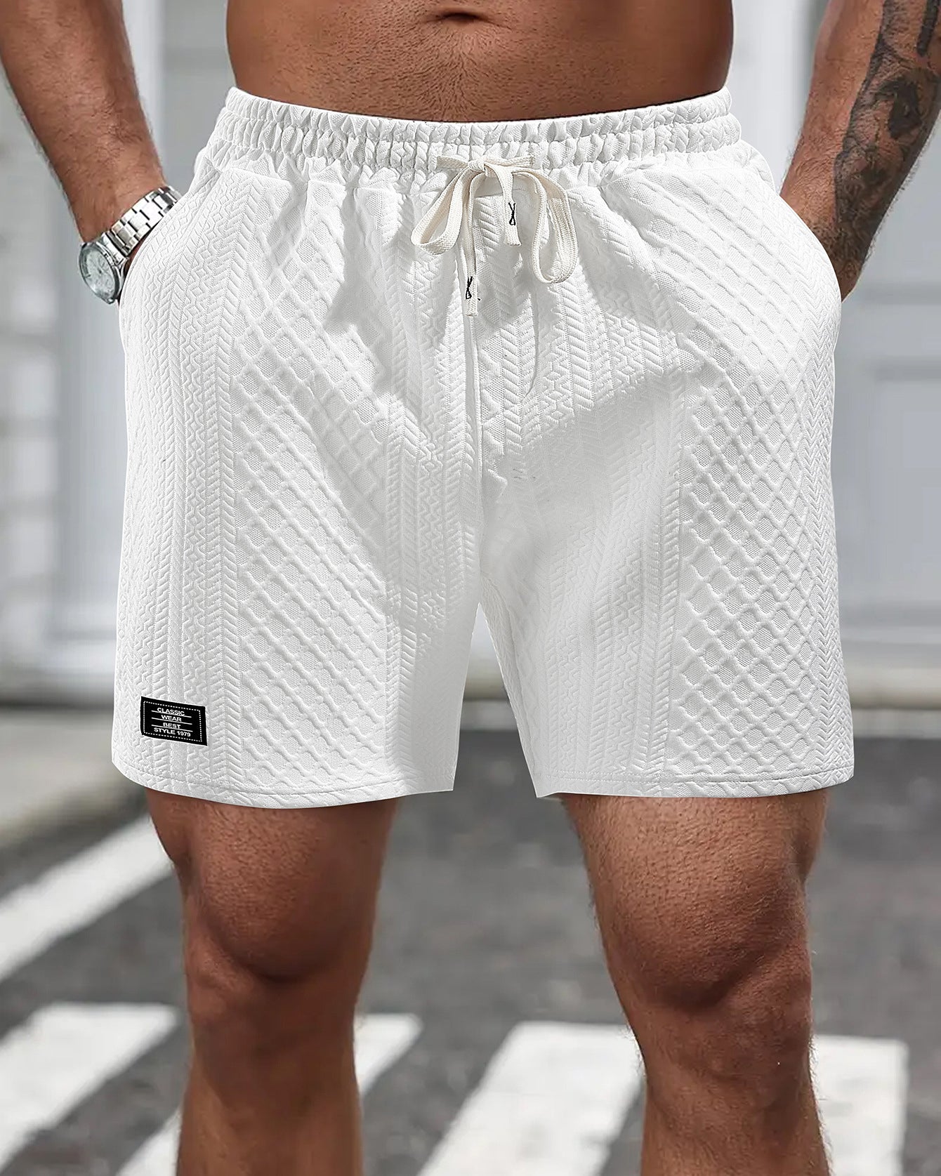 Men's Foreign Trade Men's Casual Drawstring Jacquard Outdoor Sports Shorts Loose Comfortable
