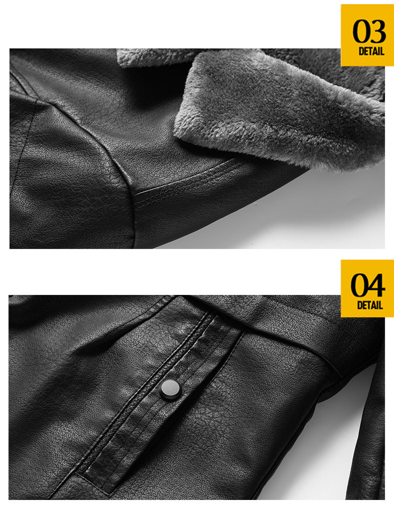 Big & Tall Men's Thickened Large Laps Suit Motorcycle Jacket S-4XL