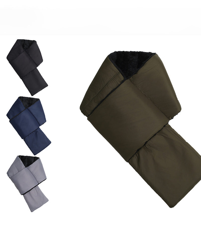 Water-repellent Solid Color Down Portable Storage Scarf