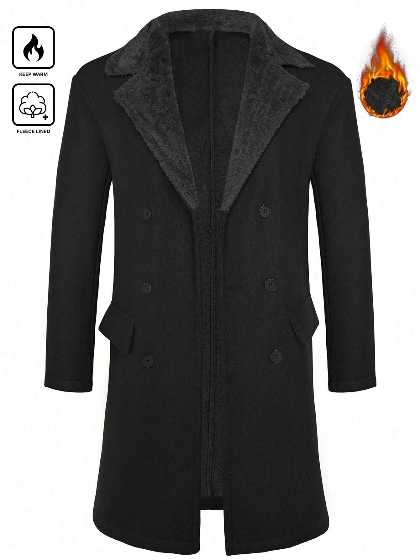 Big & Tall Men's Warm Thickened Plush Coat Coat S-2XL