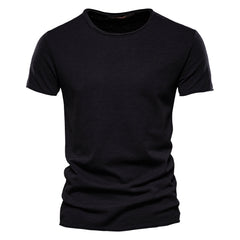 Big & Tall Men's Solid Color Slub Cotton Crewneck Short-sleeved T-shirt S-5XL