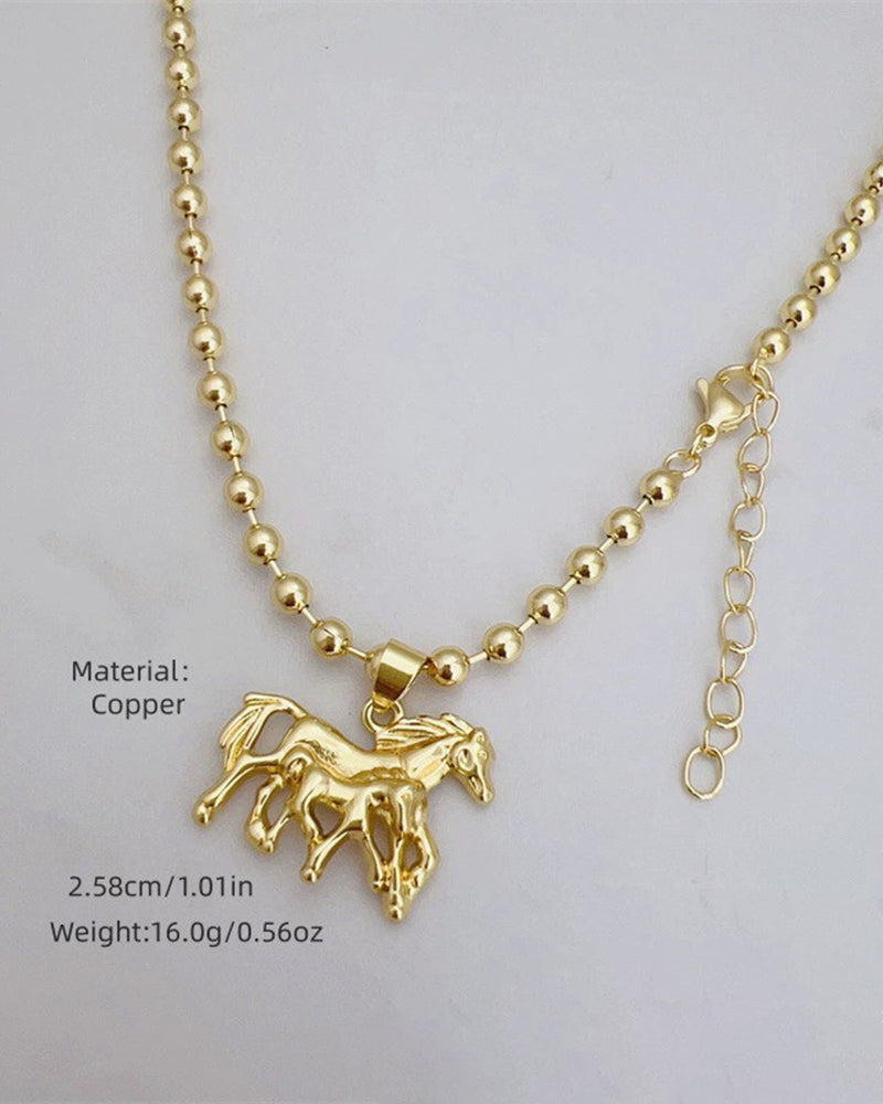 18K Gold-plated Horse Element Series Multi-style Necklace