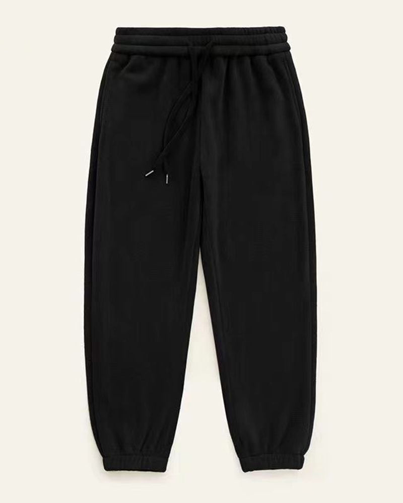 Big & Tall Men's Padded Double-sided Polar Fleece Solid Color Toe Sports Pants M-5XL