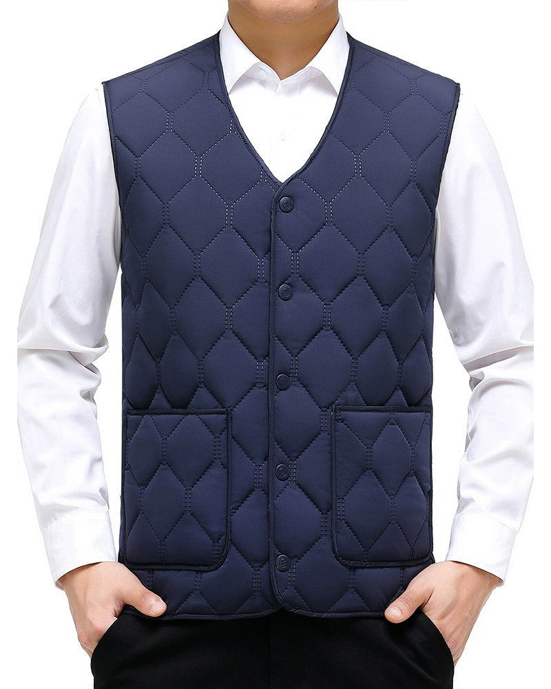 Big & Tall Men's Plus Velvet Padded Warm Cotton Vest Vest XL-6XL