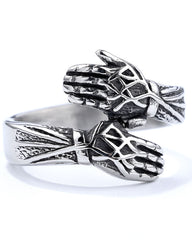Retro Men's Ring With Hands