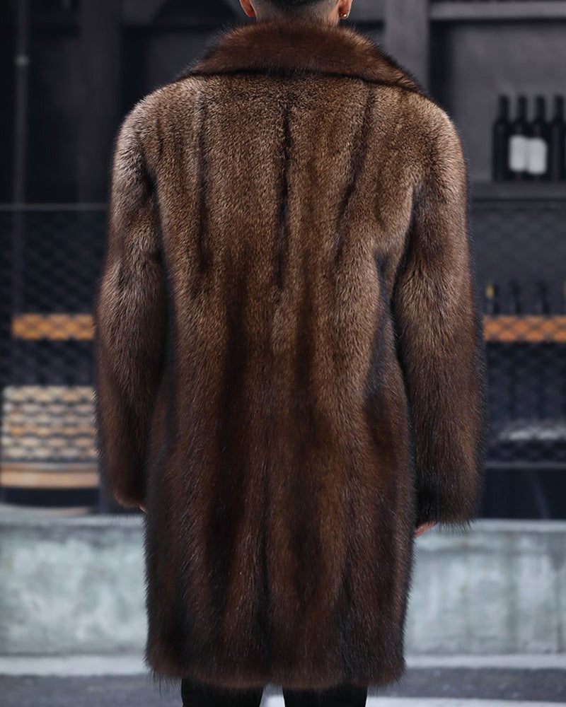 Big & Tall Men's Faux Fur Casual Thickened Long Coat M-5XL