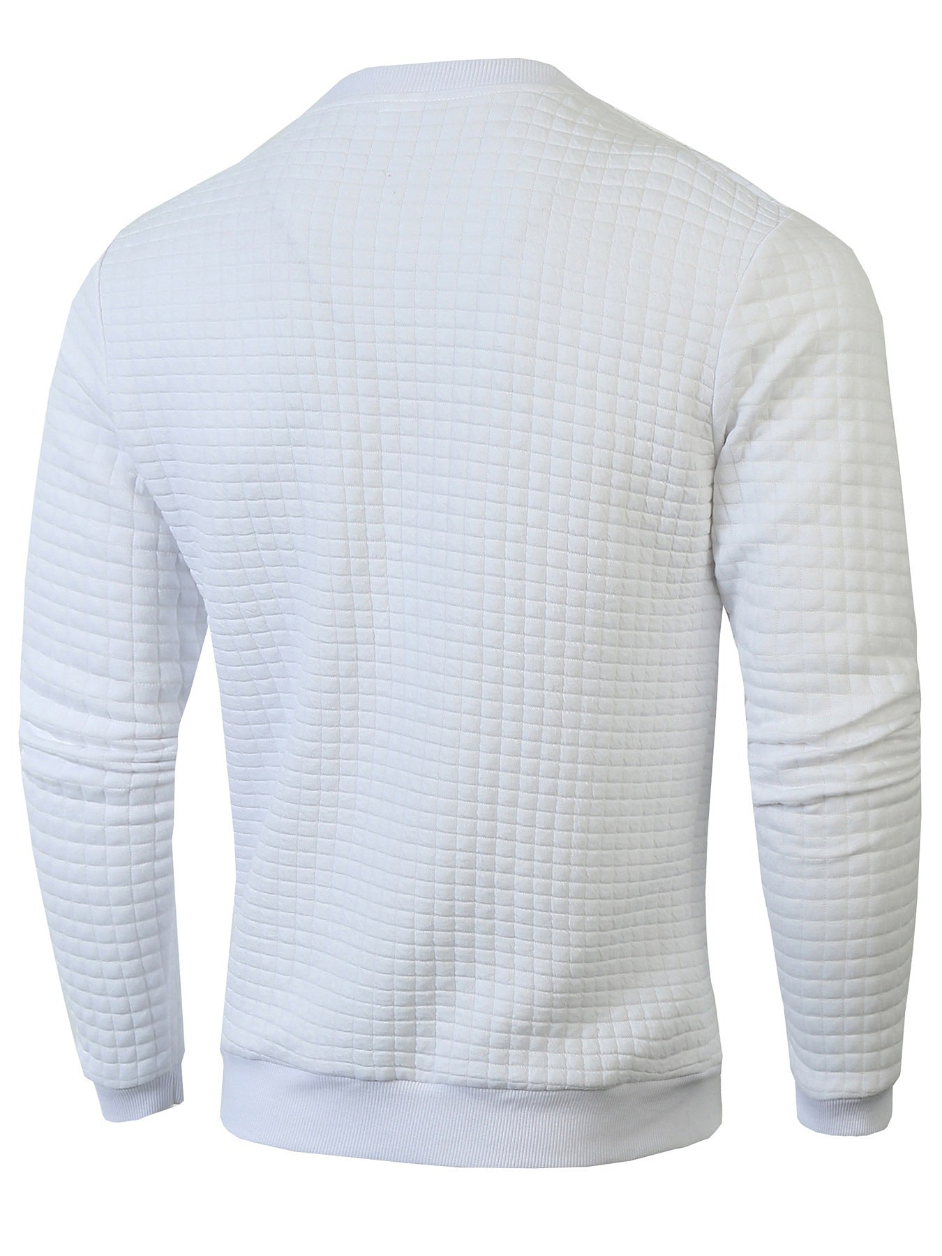 Big & Tall Men's Slim Fit Solid Color Crewneck Long Sleeve Small Square Casual Base Wear S-3XL