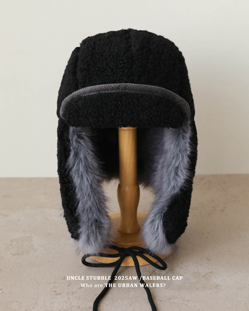 Thickened Lamb Fleece Ear Protection Flying Hat Unisex