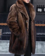 Big & Tall Men's Faux Fur Casual Thickened Long Coat M-5XL