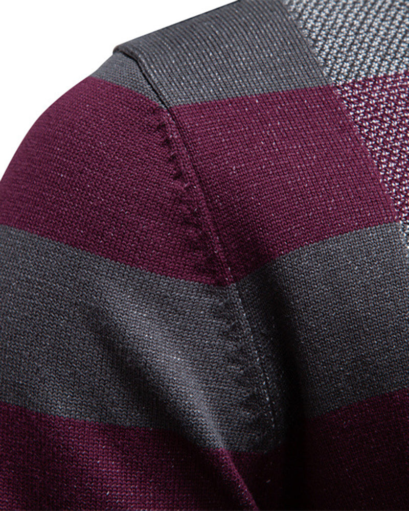 Big & Tall Men's Business Plaid Crewneck Sweater S-2XL