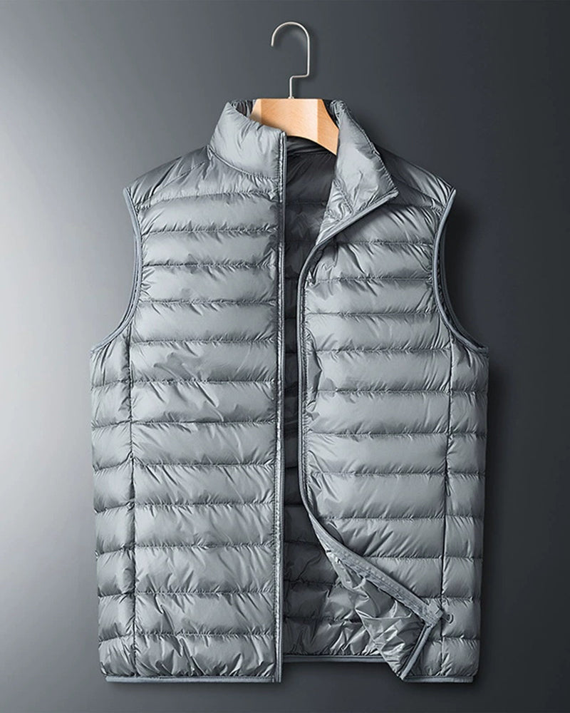 Big & Tall Men's Solid Color Light Collar Vest Down Jacket M-4XL