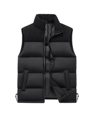 Big & Tall Men's Corduroy Colorblock Collar Vest Jacket S-5XL