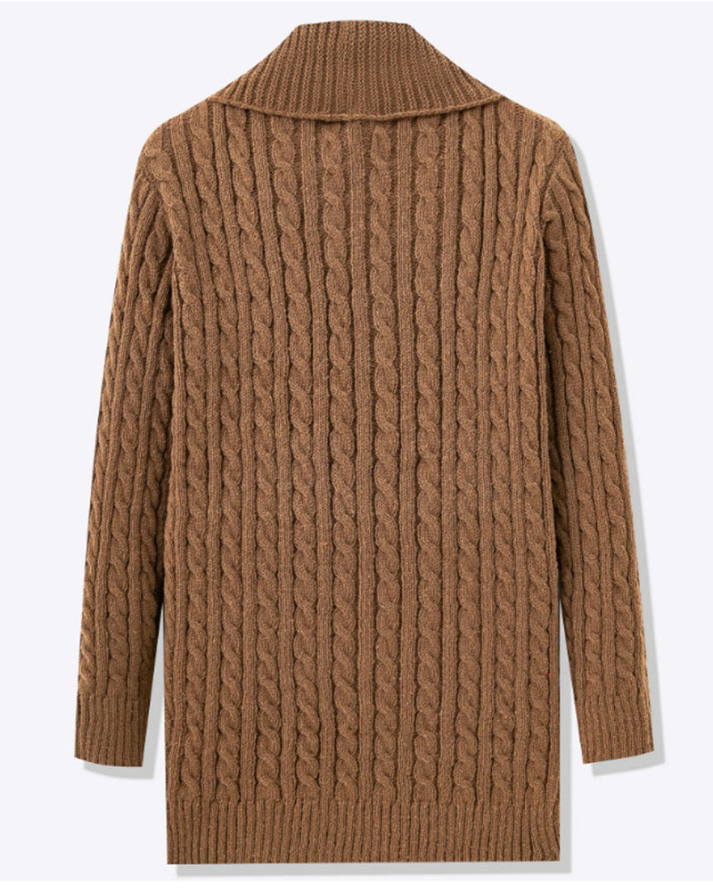 Big & Tall Men's Medium And Long Thick Needle Twist Cardigan Sweater Jacket M-3XL