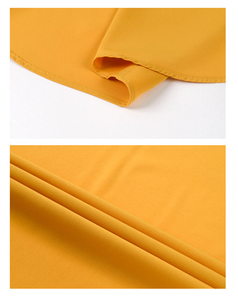 Big & Tall Men's Solid Color Retro Collar Long Sleeve Shirt S-3XL