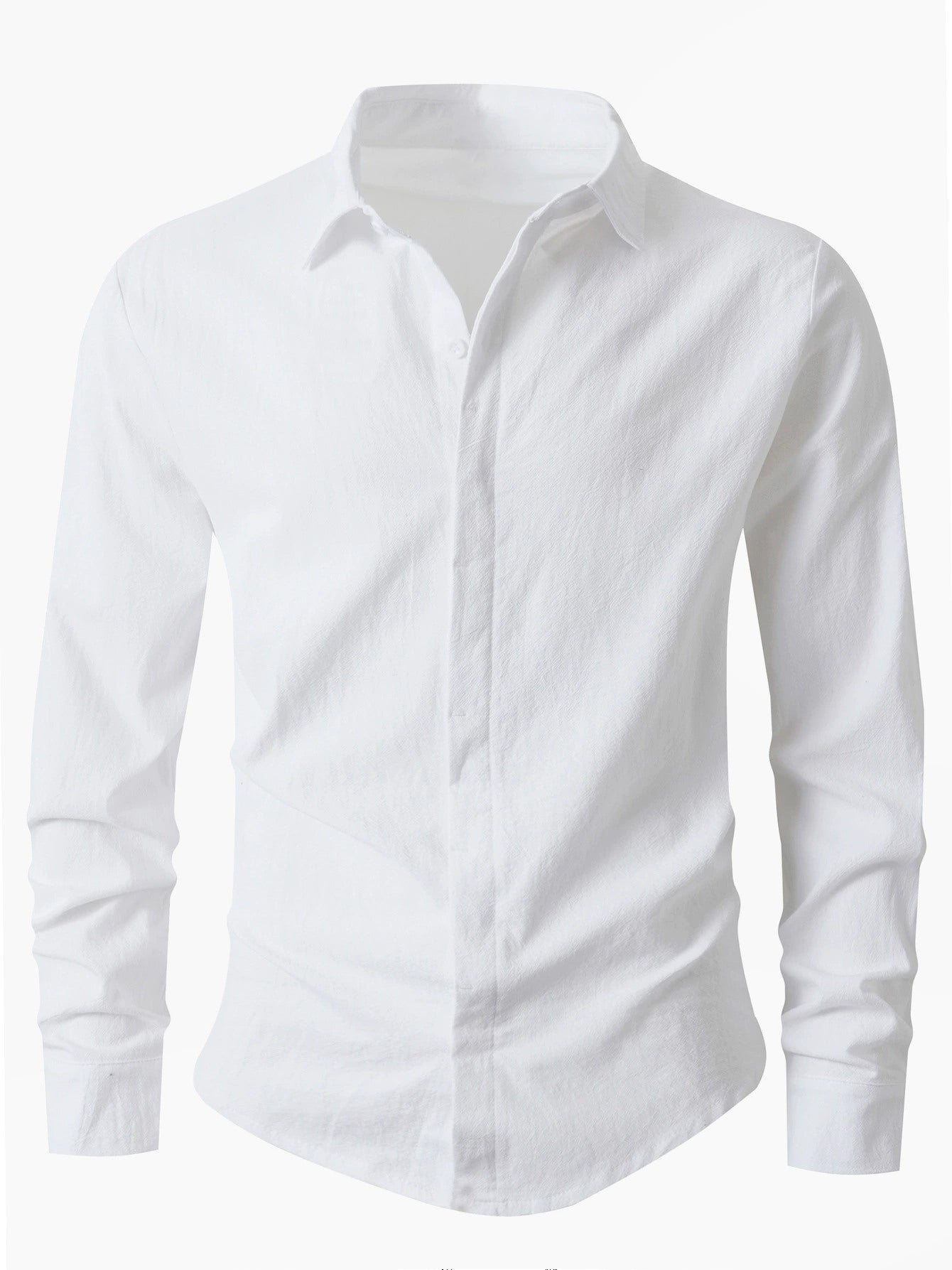 Big & Tall Men's Commuter Collar Solid Color Long Sleeve Shirt S-3XL