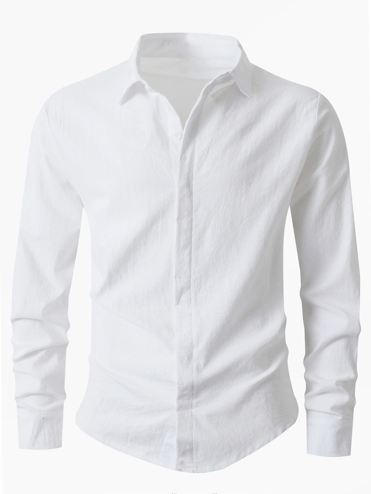 Big & Tall Men's Commuter Collar Solid Color Long Sleeve Shirt S-3XL