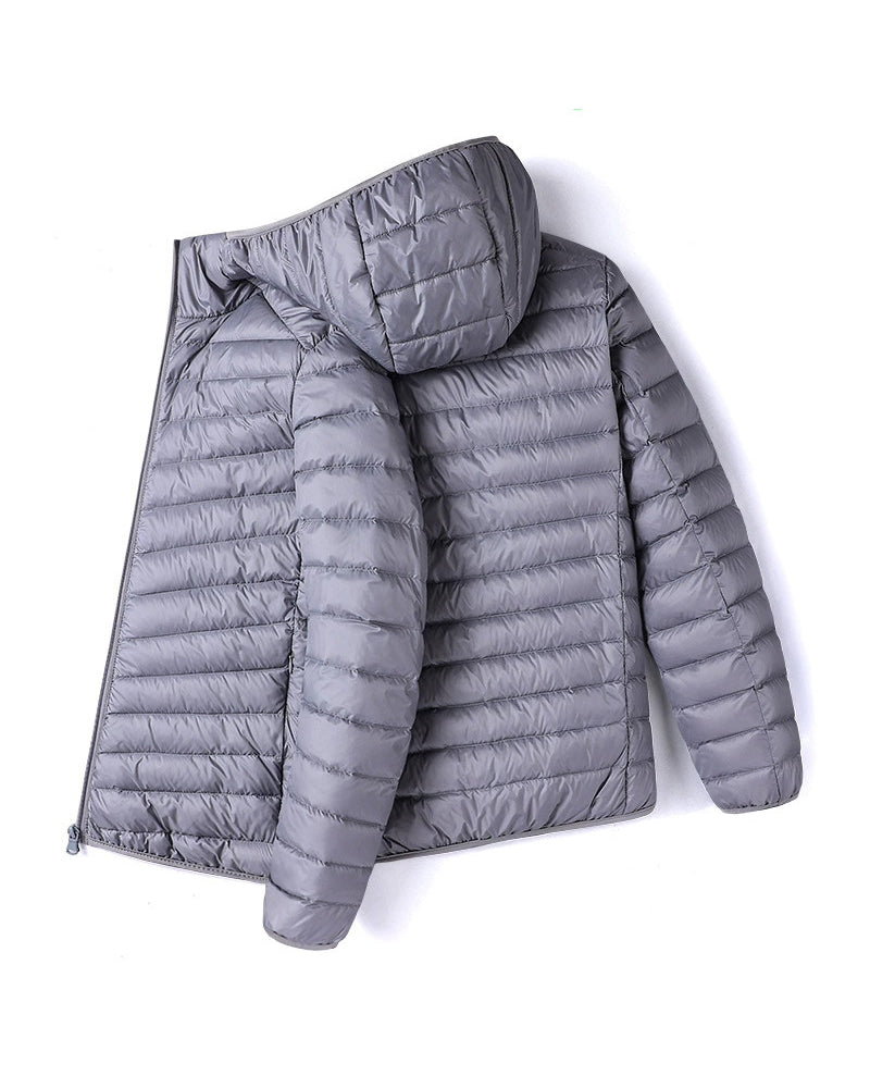 Big & Tall Men's Solid Color Hooded Collar Light Down Cotton-padded Jacket M-5XL